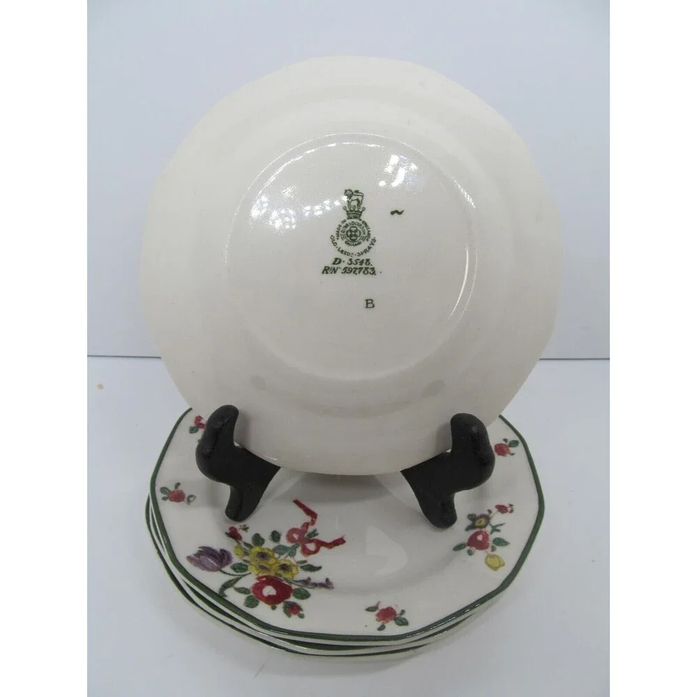 Royal Doulton Old Leeds Spray  Salad Plate  3 Luncheon Plates & 4  Bread Plates
